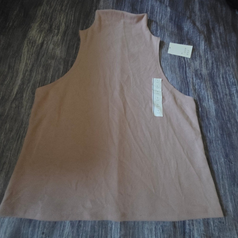A New Day Womens Mock Neck Sleeveless Tank Top Pink Large NEW